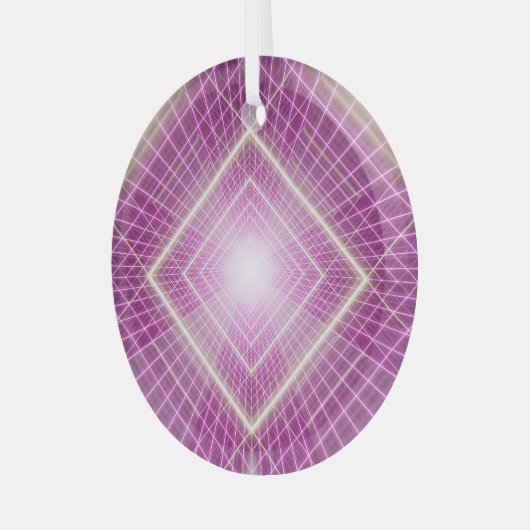 80s Retro: 3D Sci-Fi achtergrond. Glas Ornament (Voorkant links)