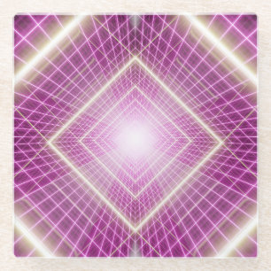 80s Retro: 3D Sci-Fi achtergrond. Glazen Onderzetter