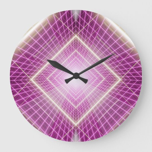 80s Retro: 3D Sci-Fi achtergrond. Grote Klok (Voorkant)