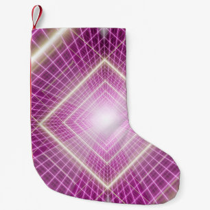 80s Retro: 3D Sci-Fi achtergrond. Kleine Kerstsok