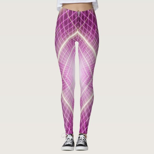 80s Retro: 3D Sci-Fi achtergrond. Leggings (Voorkant)
