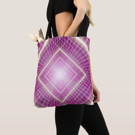 80s Retro: 3D Sci-Fi achtergrond. Tote Bag (Dichtbij)