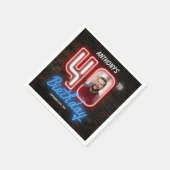 80s Retro 40e verjaardag Neon Sign Aangepaste foto Servet (Hoek)