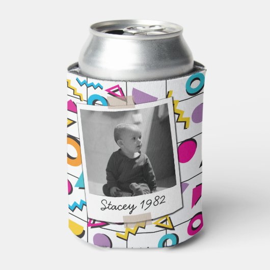 80's Retro 40ste Verjaardag  Foto Blikjeskoeler (Blikje Voorkant)