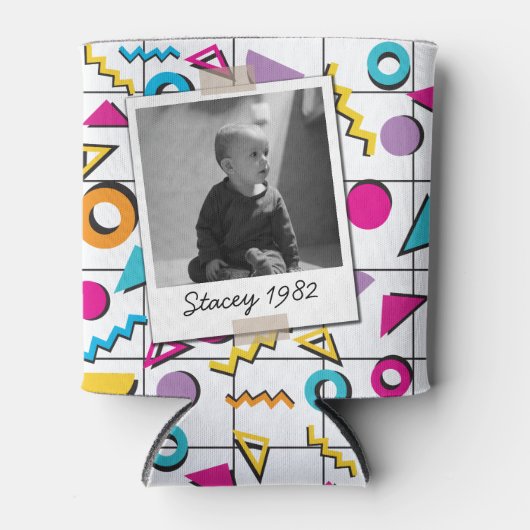 80's Retro 40ste Verjaardag  Foto Blikjeskoeler (Voorkant)