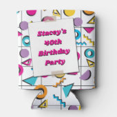 80's Retro 40ste Verjaardag  Foto Blikjeskoeler (Achterkant)