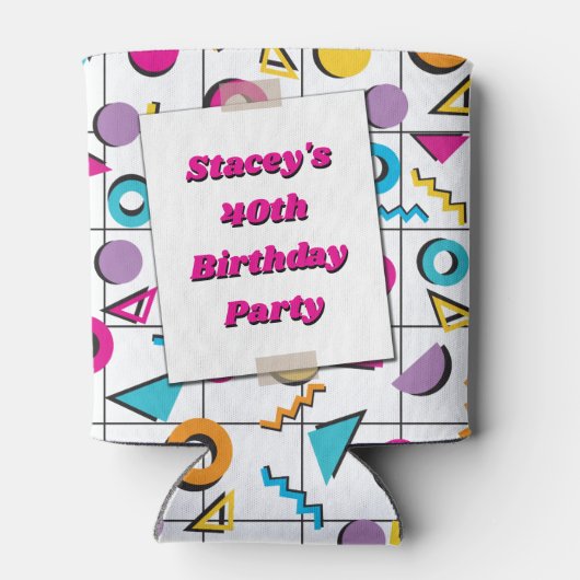 80's Retro 40ste Verjaardag  Foto Blikjeskoeler (Achterkant)