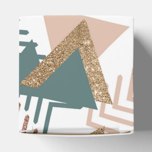 80s Retro Abstract | 70s Groen en Goud Palet Bedankdoosjes (Bovenkant)