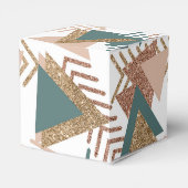 80s Retro Abstract | 70s Groen en Goud Palet Bedankdoosjes (Achterkant)