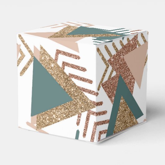 80s Retro Abstract | 70s Groen en Goud Palet Bedankdoosjes (Achterkant)