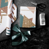 80s Retro Abstract | 70s Groen en Goud Palet Cadeaupapier