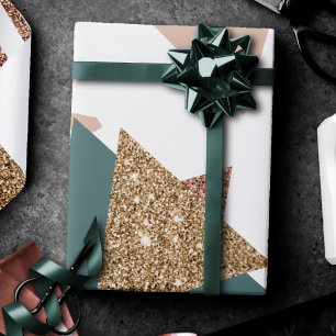 80s Retro Abstract   70s Groen en Goud Palet Cadeaupapier