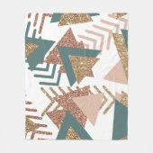 80s Retro Abstract | 70s Groen en Goud Palet Fleece Deken (Voorkant)