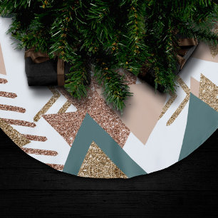 80s Retro Abstract 70s Groen en Goud Palet Kerstboom Rok