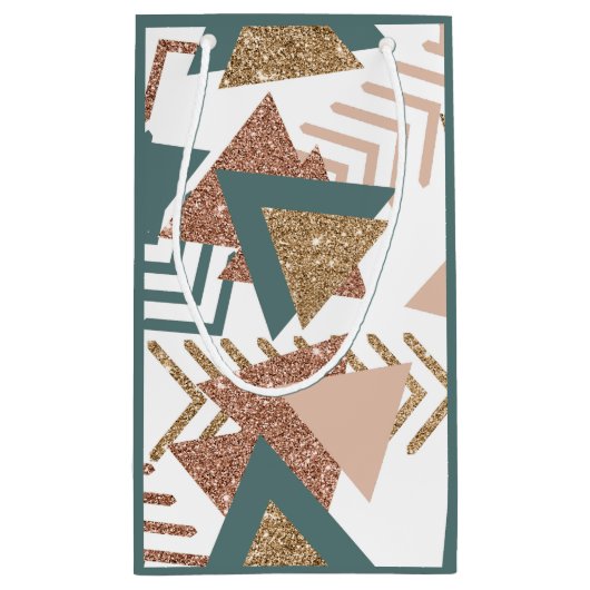 80s Retro Abstract | 70s Groen en Goud Palet Klein Cadeauzakje (Achterkant)