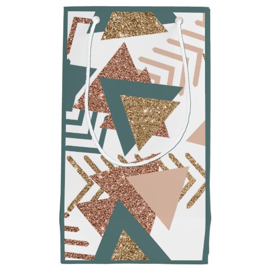 80s Retro Abstract | 70s Groen en Goud Palet Klein Cadeauzakje (Voorkant)