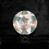 80s Retro Abstract | 70s Groen en Goud Palet Ronde Klok