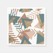 80s Retro Abstract | 70s Groen en Goud Palet Servet (Voorkant)