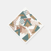 80s Retro Abstract | 70s Groen en Goud Palet Servet (Hoek)