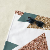 80s Retro Abstract | 70s Groen en Goud Palet Strandlaken (In situ)