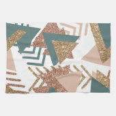 80s Retro Abstract | 70s Groen en Goud Palet Theedoek (Horizontaal)