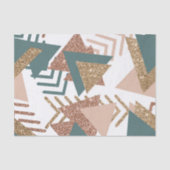 80s Retro Abstract | 70s Groen en Goud Palet Tissuepapier (Voorkant)