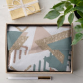 80s Retro Abstract | 70s Groen en Goud Palet Tissuepapier (Geschenk)