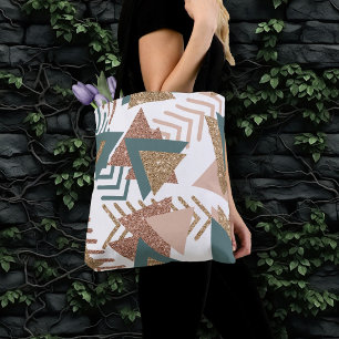80s Retro Abstract 70s Groen en Goud Palet Tote Bag