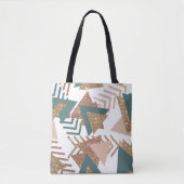 80s Retro Abstract | 70s Groen en Goud Palet Tote Bag (Voorkant)