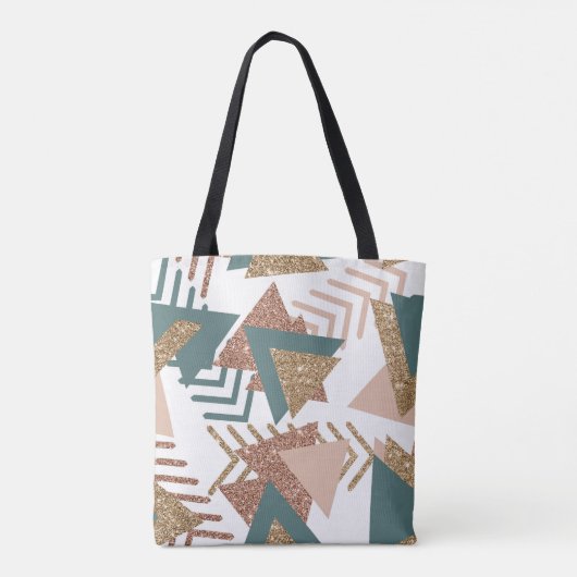 80s Retro Abstract | 70s Groen en Goud Palet Tote Bag (Achterkant)