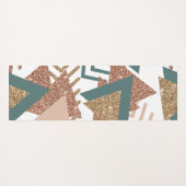 80s Retro Abstract | 70s Groen en Goud Palet Yogamat (Achterkant (horizontaal))
