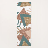 80s Retro Abstract | 70s Groen en Goud Palet Yogamat (Achterkant)
