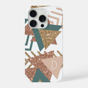 80s Retro Abstract   70s Groen en Gouden Monogram iPhone 15 Pro Case