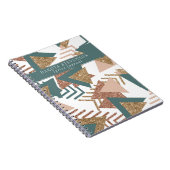 80s Retro Abstract | 70s Groene en Gouden Douane Notitieboek (Rechterzijde)