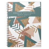 80s Retro Abstract | 70s Groene en Gouden Douane Notitieboek (Voorkant)