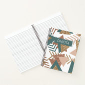 80s Retro Abstract | 70s Groene en Gouden Douane Notitieboek (Binnen)