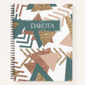 80s Retro Abstract | 70s Groene en Gouden Douane Notitieboek (Voorkant)