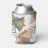 80s Retro Abstract | 70s Groene en Gouden Monogram Blikjeskoeler (Blikje Voorkant)