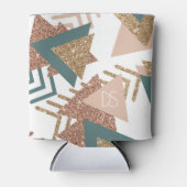 80s Retro Abstract | 70s Groene en Gouden Monogram Blikjeskoeler (Voorkant)