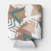 80s Retro Abstract | 70s Groene en Gouden Monogram Blikjeskoeler (Achterkant)