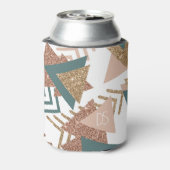 80s Retro Abstract | 70s Groene en Gouden Monogram Blikjeskoeler (Blikje Achterkant)