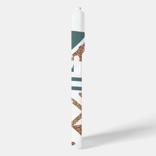 80s Retro Abstract | 70s Groene en Gouden Monogram Case-Mate iPhone Case (Achterkant / Rechts)