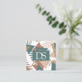 80s Retro Abstract | 70s Groene en Gouden Monogram Contactkaartje (Staand voorkant)