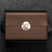 80s Retro Abstract | 70s Groene en Gouden Monogram Ronde Sticker