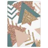 80s Retro Abstract | Avocado groen en Roos goud Klembord (Achterkant)