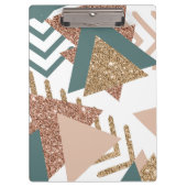 80s Retro Abstract | Avocado groen en Roos goud Klembord (Voorkant)