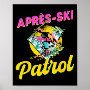 80s Retro Apres-ski Patrol Draag 90s Skiën Poster