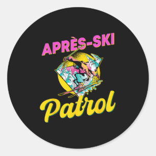 80s Retro Apres-ski Patrol Draag 90s Skiën Ronde Sticker