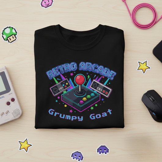 80s Retro Arcade Customizable Gamer T-shirt