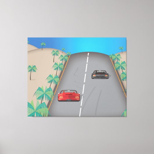 80s Retro Arcade Race Canvas Afdruk (Voorkant)
